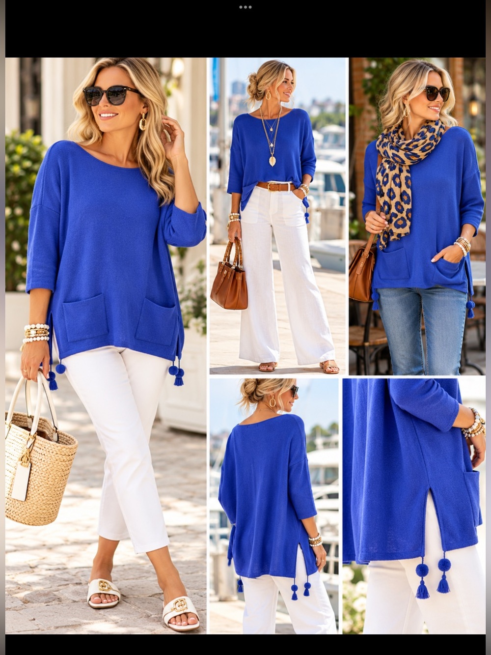 Lilly Pulitzer Elba Coolmax Oversized Boxy Poncho Sweater Iris Blue SM COASTAL